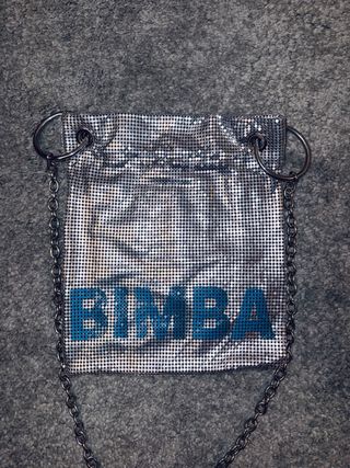 Bolso Bimba y Lola Malla Plateado Azul