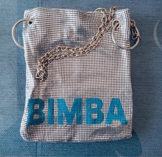 Bolso Bimba y Lola Malla Plateado Azul