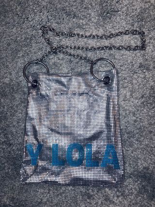 Bolso Bimba y Lola Malla Plateado Azul