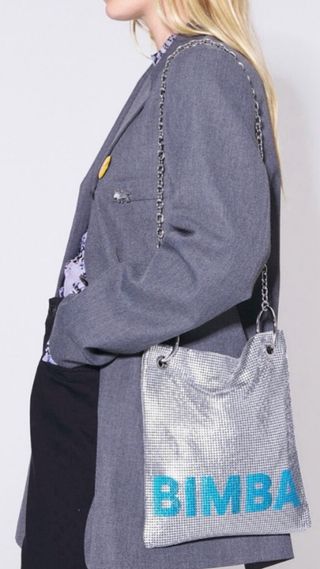 Bolso Bimba y Lola Malla Plateado Azul