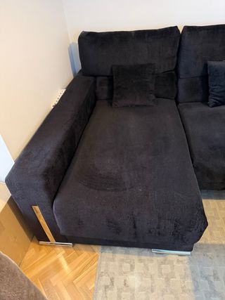 Sofa chaise longue 3 plazas extraible negro