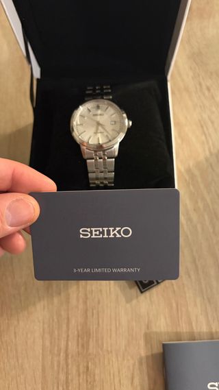 Reloj Seiko 41mm SRPH85K1, automático, plata.