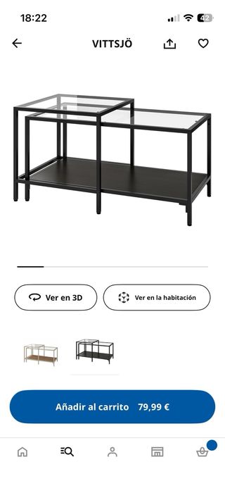 Mesa nido VITTSJO IKEA negro