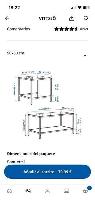 Mesa nido VITTSJO IKEA negro