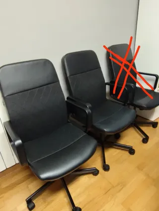 2 Sillas giratoria, Bomstad negro RENBERGET- IKEA.