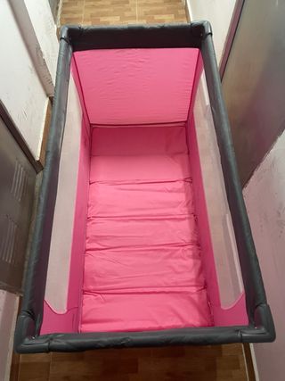 Cuna parque viaje olmitos rosa