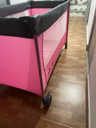 Cuna parque viaje olmitos rosa