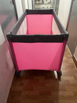 Cuna parque viaje olmitos rosa