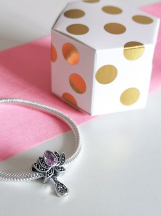 CHARM FLOR LOTO ROSA COLGANTE PARA PULSERA PANDORA