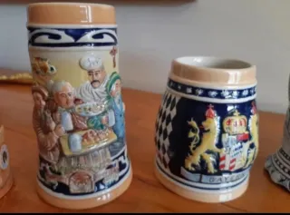 Set 5 boccali birra da collezione in ceramica