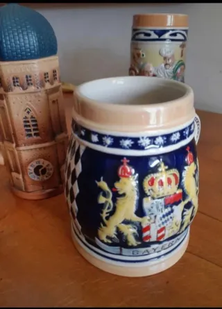 Set 5 boccali birra da collezione in ceramica