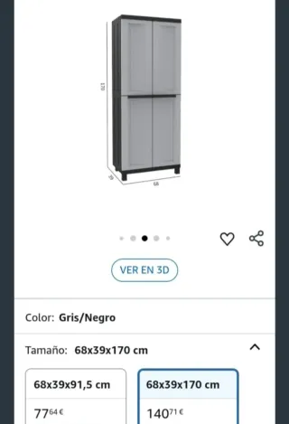 Terry Armario exterior 2 Puertas 3 estantes