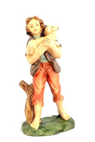 Presepe 20 cm pastore pecora in braccio CARTAPESTA