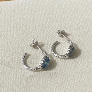 Pendientes de Aguamarina natural