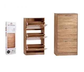 Zapatero de madera 3 pisos color beige