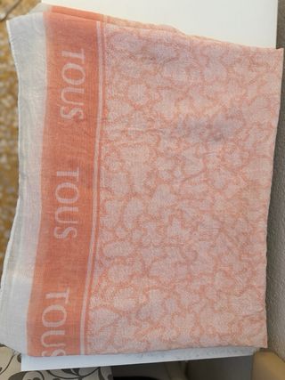 Fular Tous Rosa y Blanco