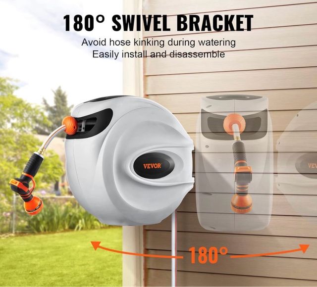 Carrello per Tubo Retrattile 20m VEVOR 180°