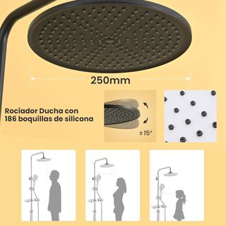 NUEVA Columna Ducha Inox sin Grifo con Estante