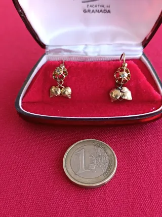 Pendientes Isabelinos antiguos oro 18 k