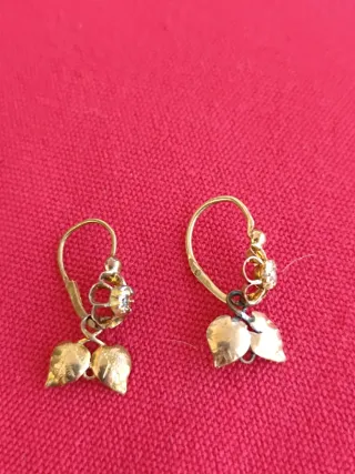 Pendientes Isabelinos antiguos oro 18 k