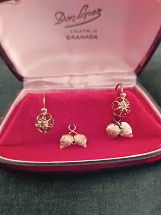 Pendientes Isabelinos antiguos oro 18 k