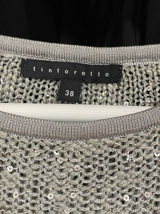 Jersey de lentejuelas plateado marca tintoretto