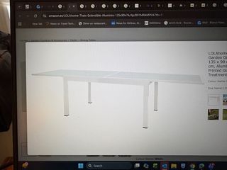 Mesa de jardín en aluminio y vidrio extensible