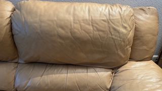 Sofá de Piel Beige 3+2