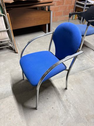 Sillas oficina tela y acero