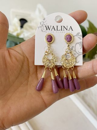 Pendientes malva flamenca corales