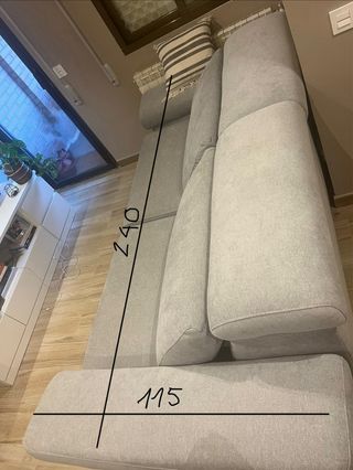 Sofa cheslong de tela