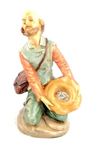 Presepe 20 cm pastore in ginocchio CARTAPESTA