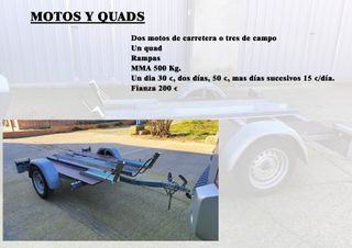 Remolque en alquiler, para motos y quads