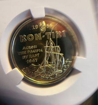 Moneda Oro 7,5 grs Kon Tiki 1988