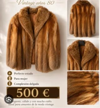 Chaquetón de piel auténtica.