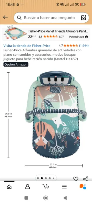 Fisher-Price Alfombra gimnasio de actividades