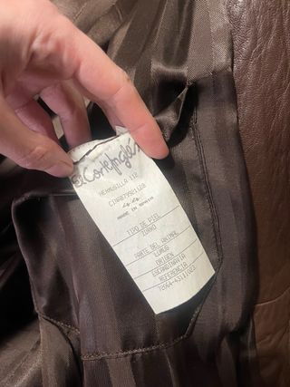 Chaqueta vintage de cuero y piel de zorro