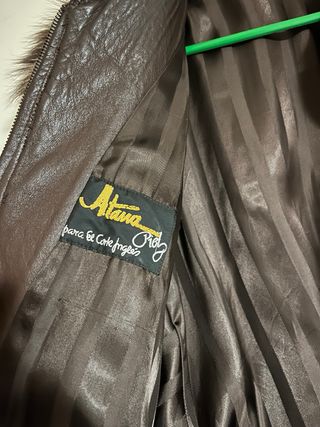 Chaqueta vintage de cuero y piel de zorro