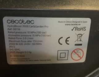 Hidrolimpiadora de Alta Presión Cecotec HydroBoost