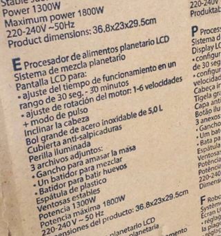 Amasadora batidora Briebe Inoxidable 5L KM1164