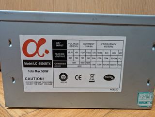 SUPERCASE FUENTE ALIMENTACION ATX 500W -PCIe ALPHA