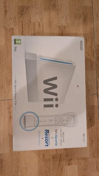 Caja Nintendo wii + wii sport + wii sport resort