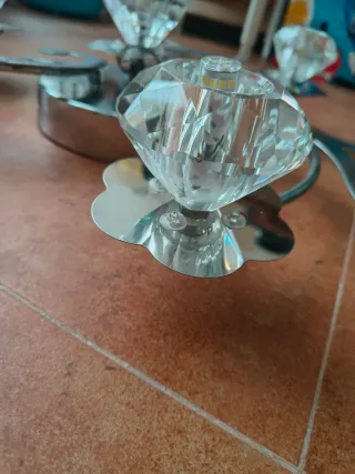 Lampara de techo de cristal con 3 modos de luz