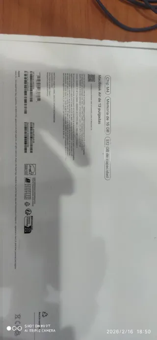 MacBook Air 13" Chip M4 memoria 16GB 512 GB