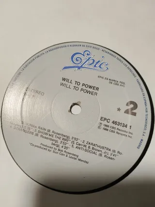 Vinilo Will To Power - Álbum Debut Español
