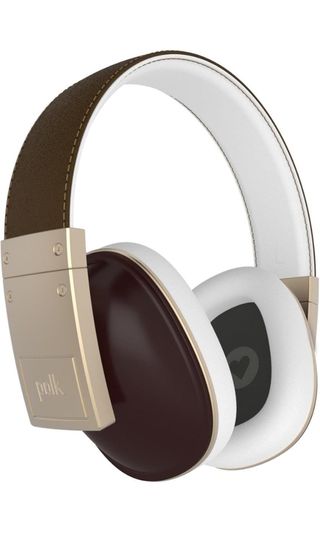 Polk Audio AM5118 - Auriculares de Diadema Cerrados, Color Blanco y marrón