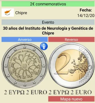 Moneda conmemorativa de dos euros Chipre 2020