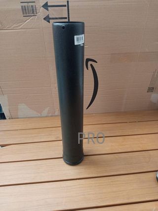 TUBO MH 80 x 500, Cm ACERO SIMPLE VITRIFICADO NEGRO PELLET/BIOMASA