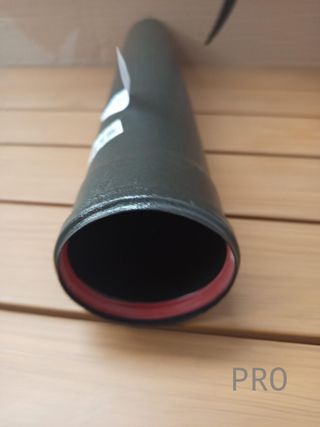 TUBO MH 80 x 500, Cm ACERO SIMPLE VITRIFICADO NEGRO PELLET/BIOMASA