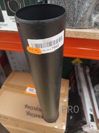 TUBO MH 80 x 500, Cm ACERO SIMPLE VITRIFICADO NEGRO PELLET/BIOMASA